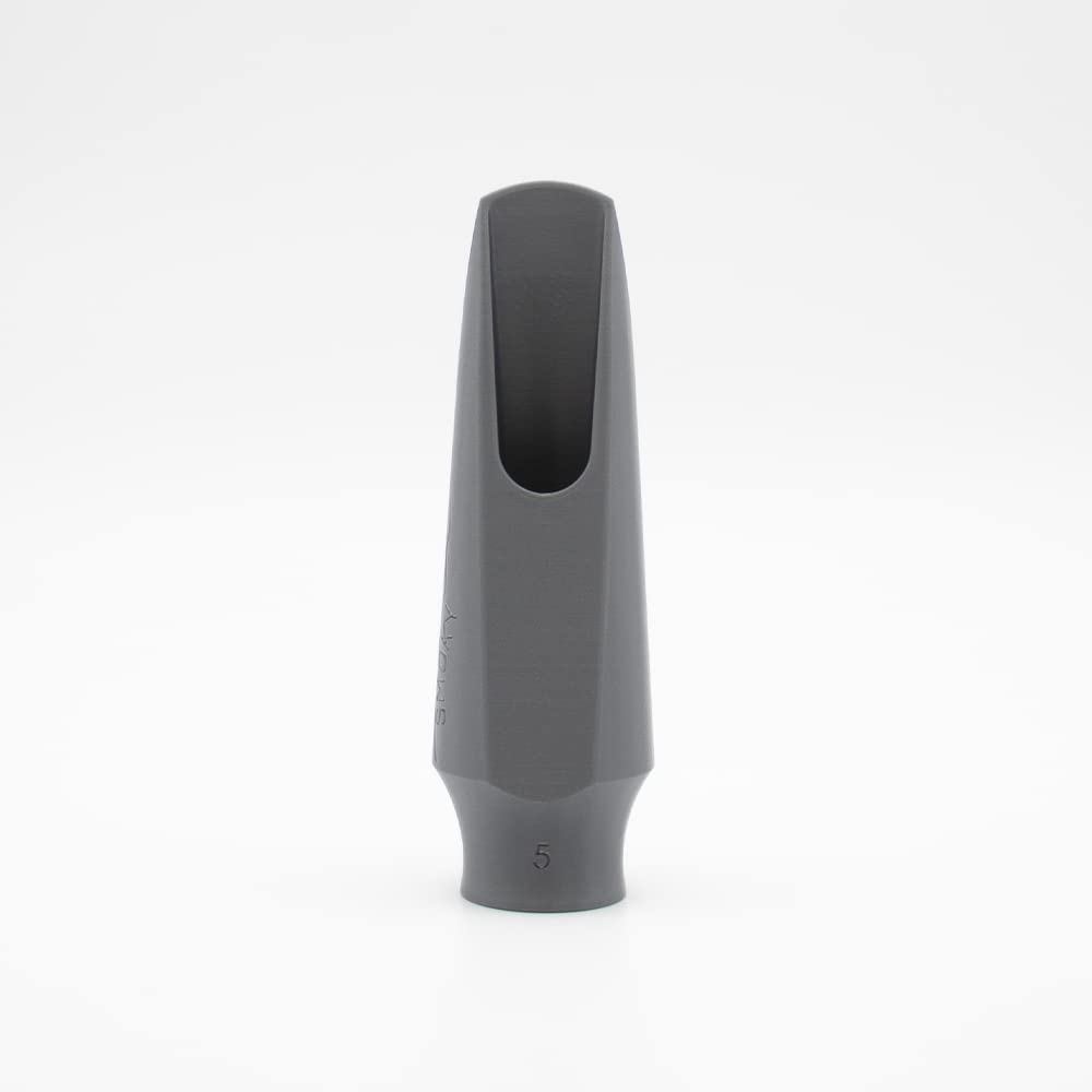Syos Tenor Saxophone Mouthpiece Smoky Model, 8 Tip Opening, Anthracite Gray - Warm Dark Sound, Wide Full Tone, Low Rollover Baffle, Easy Response, Perfect for Jazz & Soul, Made in France