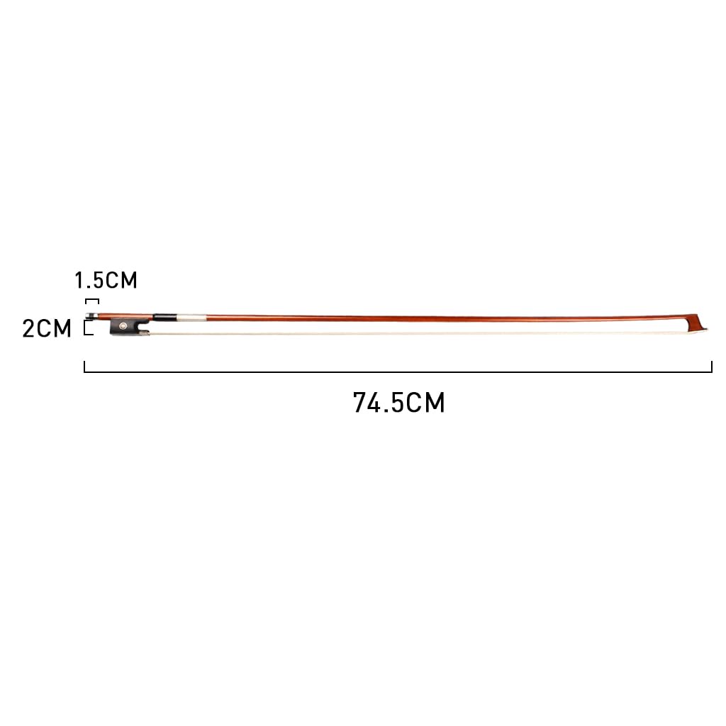 AMZZ Professional 1/2 Violin Bow – Brazilwood, Ebony Frog, White Horsehair, Handmade & Balanced for Students & Advanced Players