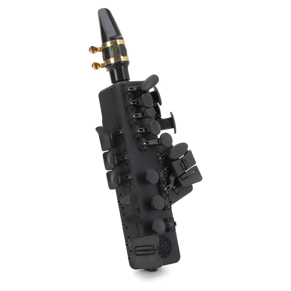 Travel Sax 2 (Black) – Compact Digital Saxophone for Silent Practice Anywhere | Lightweight Electronic Sax with Real Alto Mouthpiece, Built-in Speaker, Bluetooth MIDI/Audio, USB-C, 70+ Internal