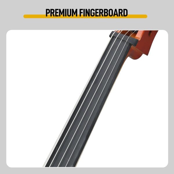 4/4 Full-Size Electric Cello Package for Adults & Beginners, Includes Portable Case, Bow, Rosin, Earphones, and Connection Cable - Natural Finish