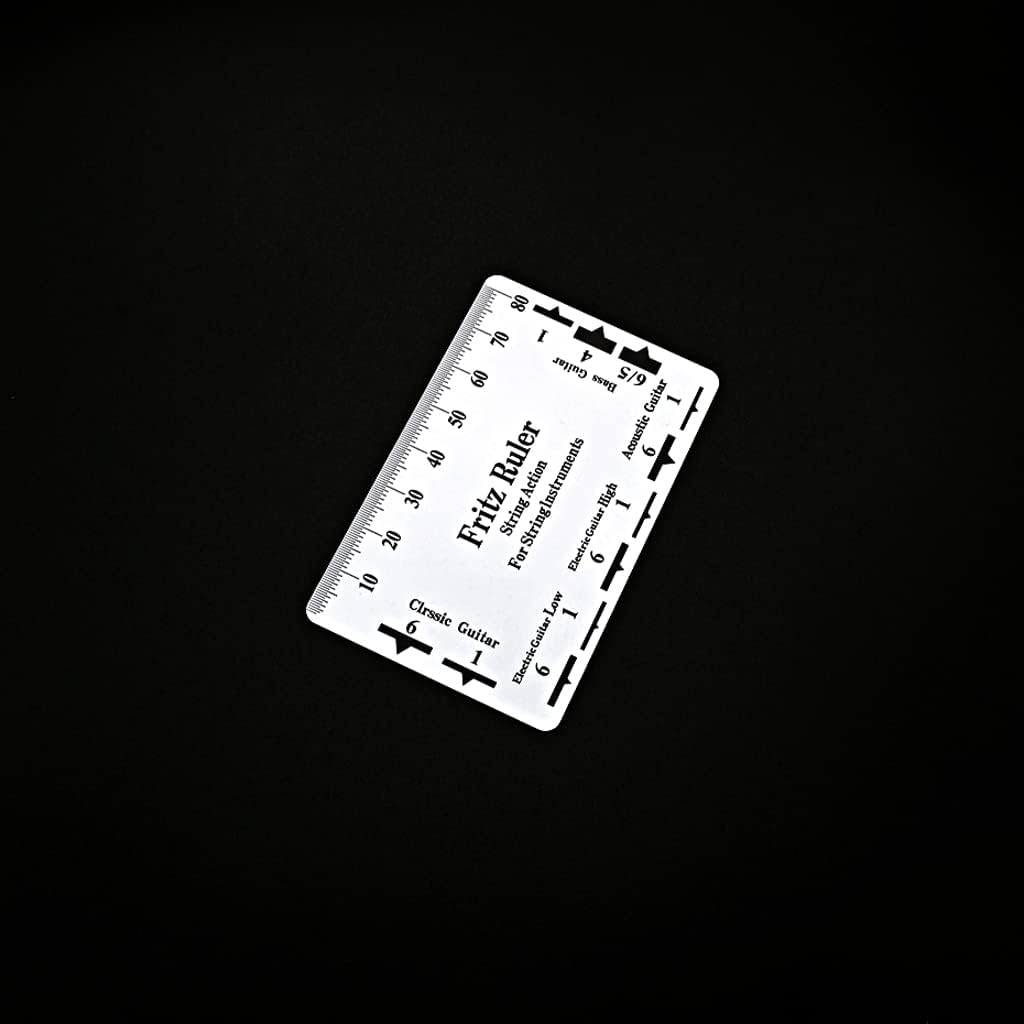 Alnicov Guitar String Action Gauge Ruler String Pitch Ruler Card Luthier Tool for String Instruments