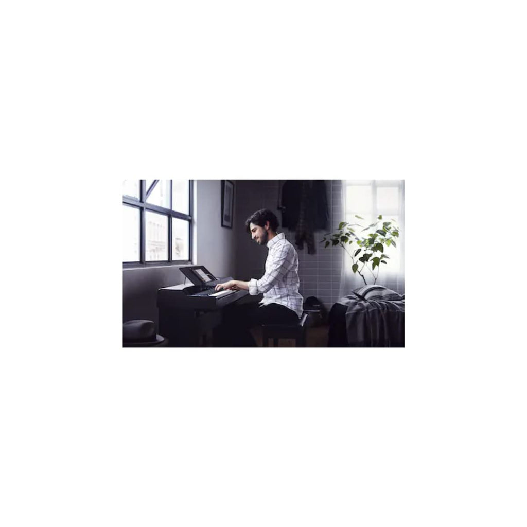 Yamaha PS500 88-key Smart Digital Piano w/Stream Lights Technology, PA500C Power Adapter and FC4A Sustain Pedal, White