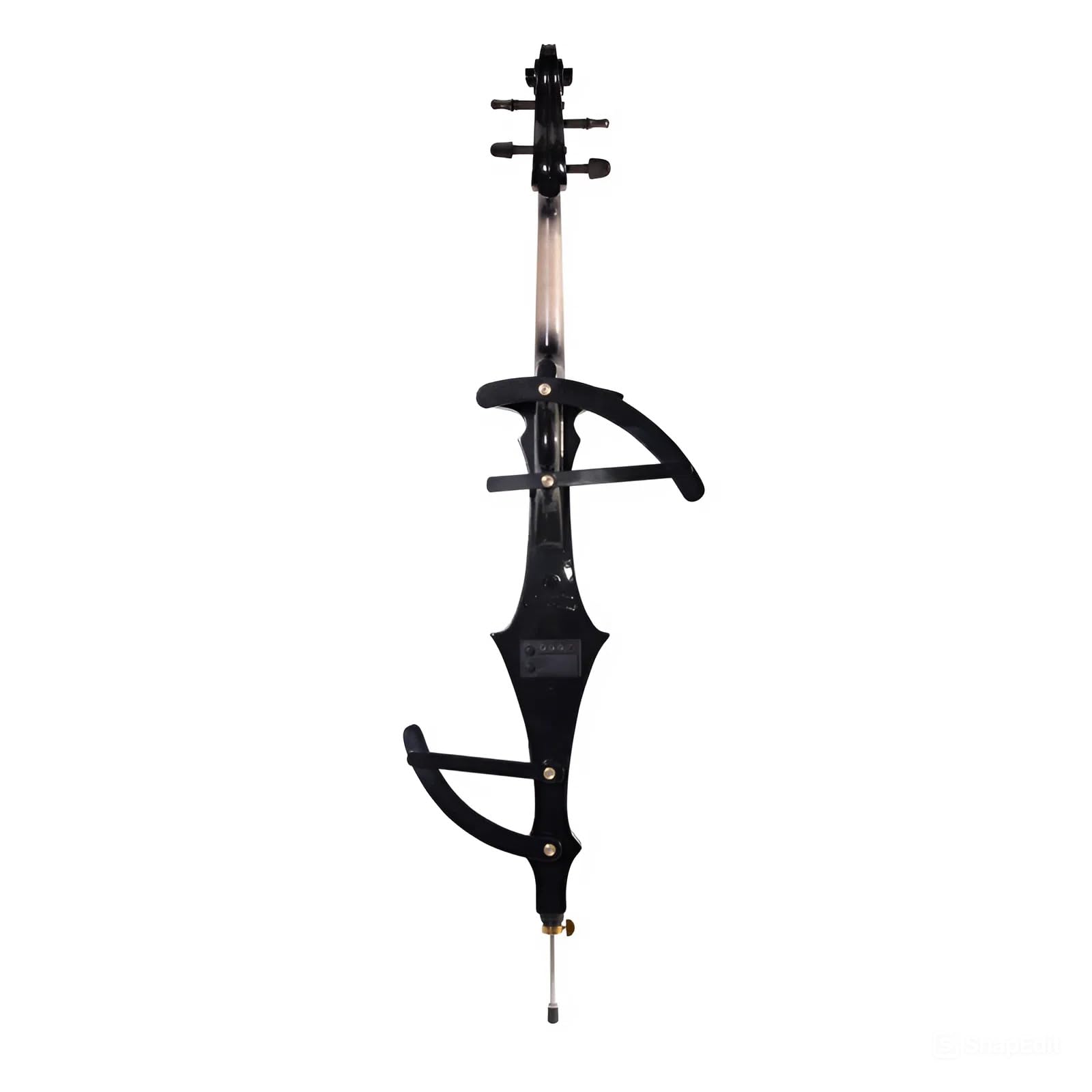 Cecilio CECO-4BK Ebony Electric Silent Metallic Black Cello in Style 4, Size 4/4 (Full Size)