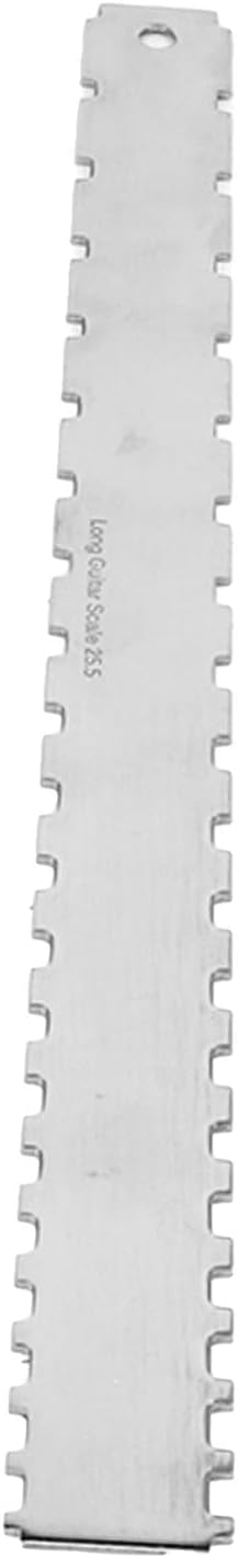 Guitar Ruler Set | Stainless Steel String Action Gauge & Neck Notched Straight Guide | High Accuracy Measurement Tool for Electric/Acoustic Guitars