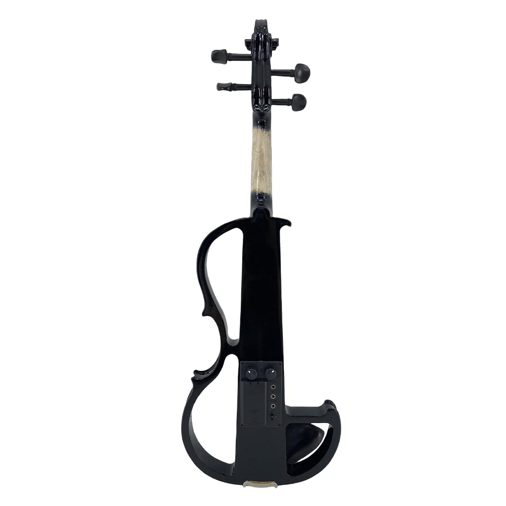 Vetimobato Electric Violin 4/4 Full Size Solid Wood Silent Violin Set for Adults Beginner Practice Electric Fiddle with Ebony Fittings Hard Case & Bow(4 String White)
