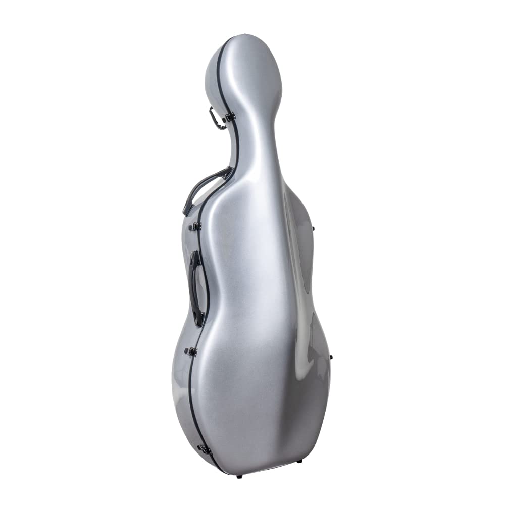 MI&VI CC-9001 Pure 100% Carbon Fiber Cello Case (Full Size) 4/4 with Wheels | Carry Straps | 8lb Lightweight | Tough Shell (3K Blue)