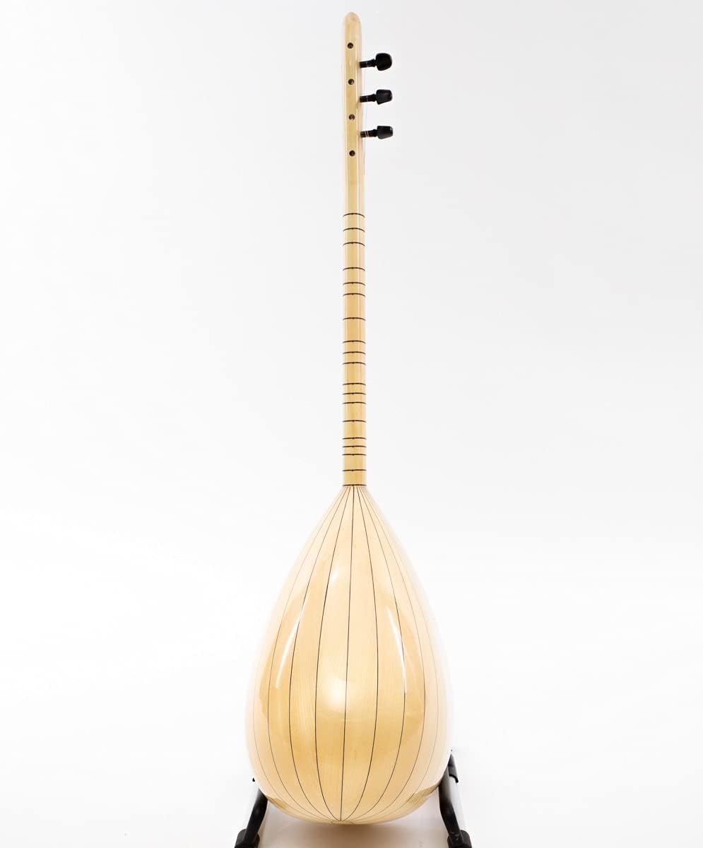 Turkish Short Neck Baglama Saz made of Maple Wood, Cedar Top, With Soft case, free Extra strings & Picks Mizrab