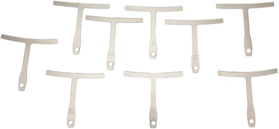 Guitar Radius Gauge Set 9-Piece Stainless Steel Fretboard Curvature Ruler with String Height Action Tool for Luthier Repair Silver