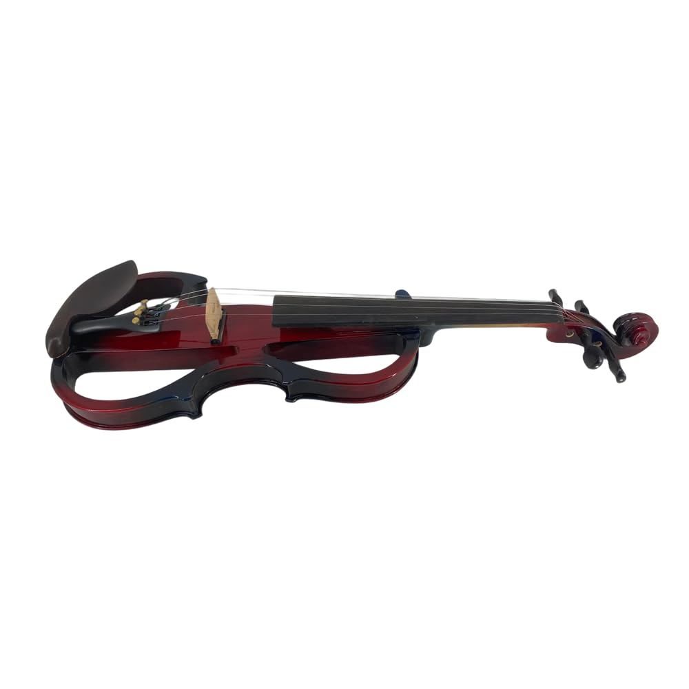 4/4 Full Size Electric Violin – Silent Electric Violin with Headphone Jack, Ebony Fittings – Includes Case, Bow, – Ideal for Practice & Performance (Black)