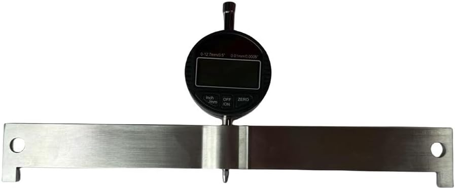 Digital Fretboard Radius Gauge and Guitar Neck Leveling Tool for Luthier Setup and Repair, Electric and Bass Guitar Action Ruler, String Instrument Calibration Kit, Silver Metal