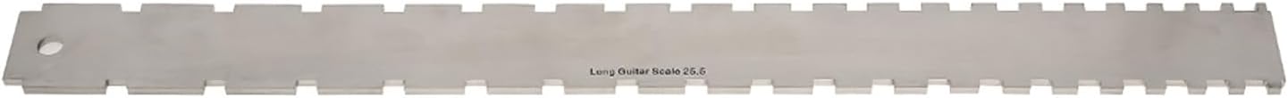 Guitar Neck Notched Straight Edge Ruler and String Action Height Gauge Set, Stainless Steel Fretboard Leveling Tool with Dual Scale for Fender 25.5" and 24.75", for Luthiers
