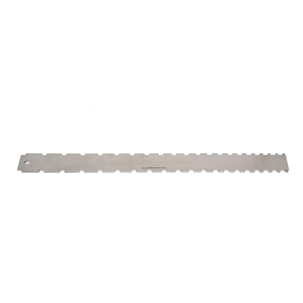 Guitar Neck Notched Straight Edge Ruler and String Action Height Gauge Set, Stainless Steel Fretboard Leveling Tool with Dual Scale for Fender 25.5" and 24.75", for Luthiers and