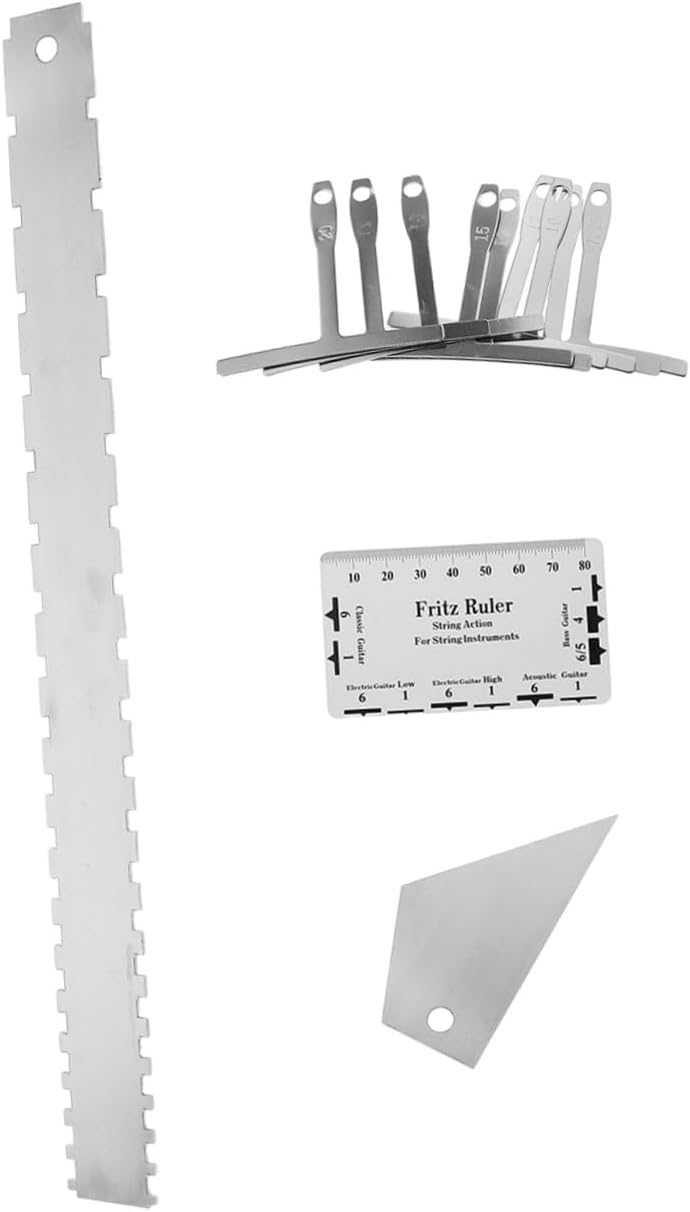Guitar String Action Gauge Ruler Radius Gauge Steel String Height Measuring Tool for Electric Guitar Setup and Maintenance