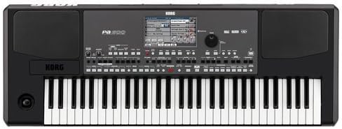 Korg PA600 61-Key Professional Arranger Keyboard with Bench, Pedal and Accessory Bundle