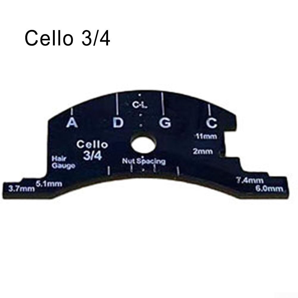 Violin For Bridge Template For Violin Cello Double Bass Multifunctional Luthier Tool For String Height Chord Distance Measurement And Repair Full Size Plastic Gauge Black(Violin 1/2)