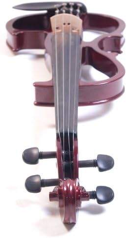 Cecilio Left-Handed Electric Violin - 1/2 Full Set Solid Wood Electric Silent Violin with Ebony Fittings, Ideal Gifts for Musicians & Music Enthusiasts, Mahogany Metallic