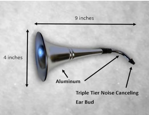 Ear Trumpet Horn, Metal Hearing Cone Gag Gift for Retirement & Birthday | All-metal, vintage silver finish, funnels real sound; gag gift for retirement, birthday, White Elephant, Secret Santa