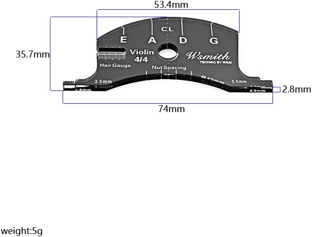 Alnicov Violin Bridges Repair Reference Tool Fingerboard Scraper Making Template Tool 4/4 Black