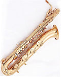 E-Flat Baritone Saxophone Gold Lacquer Brass Body for Beginner Adult Students, Concert Studio School Performance with Case & Mouthpiece