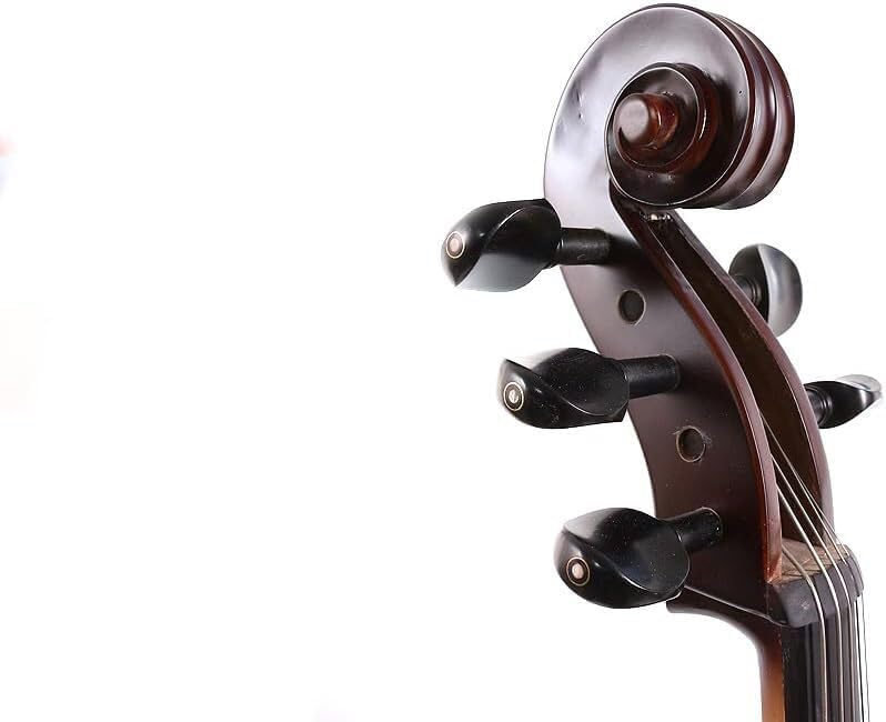 Yinfente 5 string Electric Cello 4/4 Full Size Solid wood Violoncello Ebony cello Fittings cello Bag, Bow, Rosin, Aux Cable Black Cellos for beginners and professional cello-28