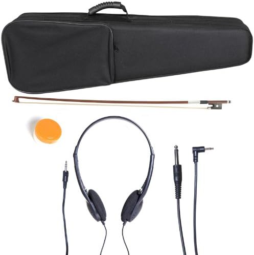 Cecilio Left-Handed Electric Violin - 1/2 Full Set Solid Wood Electric Silent Violin with Ebony Fittings, Ideal Gifts for Musicians & Music Enthusiasts, Mahogany Metallic