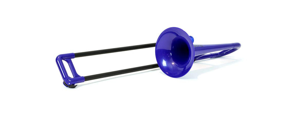 pBone Plastic Kids pBone Mini Trombone - Mouthpiece and Carrying Bag- Lightweight Versatile, Comfortable Ergonomic Grip- Eb Authentic Sound for Student & Beginner- Durable ABS Construction- Blue