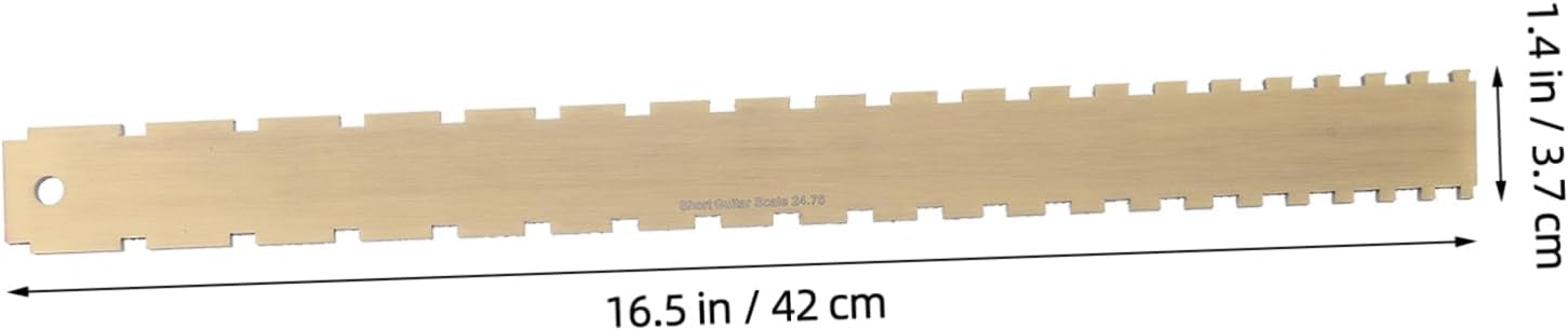 SUPVOX Bronze String Action Gauge Dual Scale Ruler for Guitar Ukulele Notched Design for Accurate String Height Measurement Essential Tool for Musicians