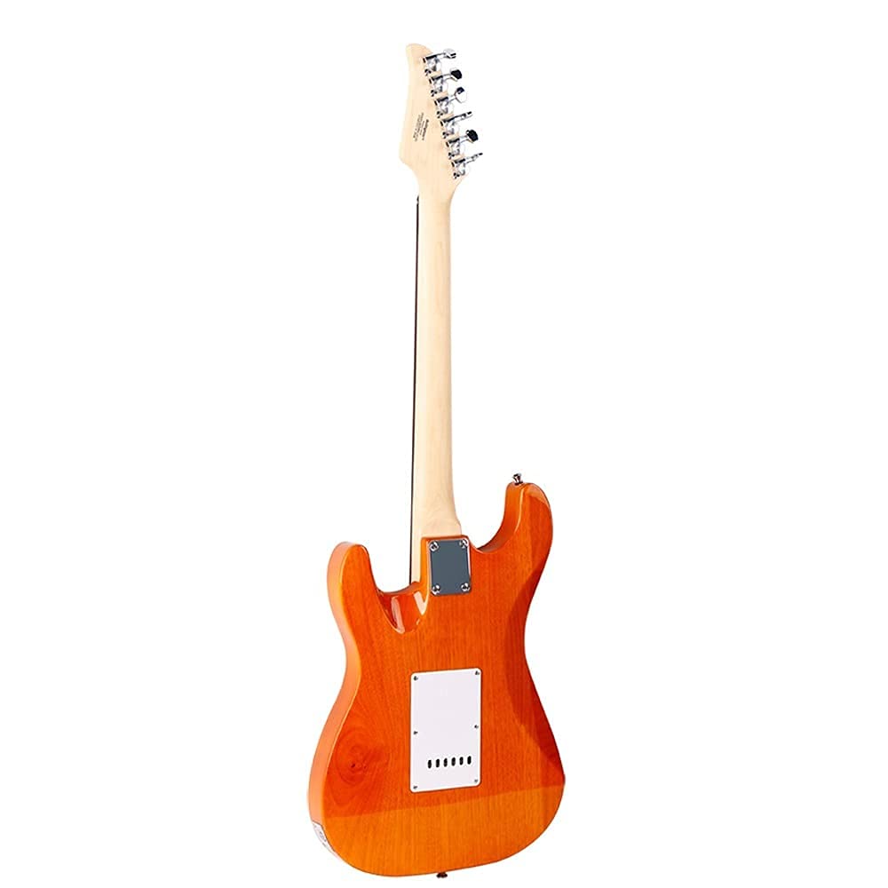 Professional Performance Rock Roll Rock Beginners Practice Electronic Guitar Set Roll Blues Heavy Metal Popular Music Electric Guitar with Big Bag Guitar Polishing Cloth Picks Orange (Orange)