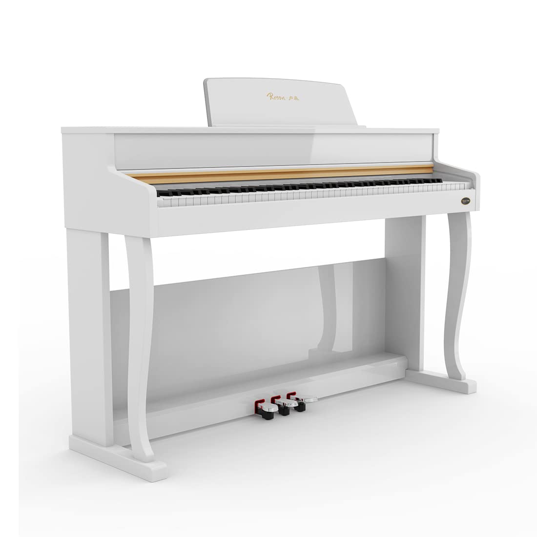 Rosen P70 Digital Piano 88 Key Home Piano Full Size Weighted Keyboard with Stand Premium Upright for Beginner Professional luxury Electric Keyboard with Triple Pedal (white)