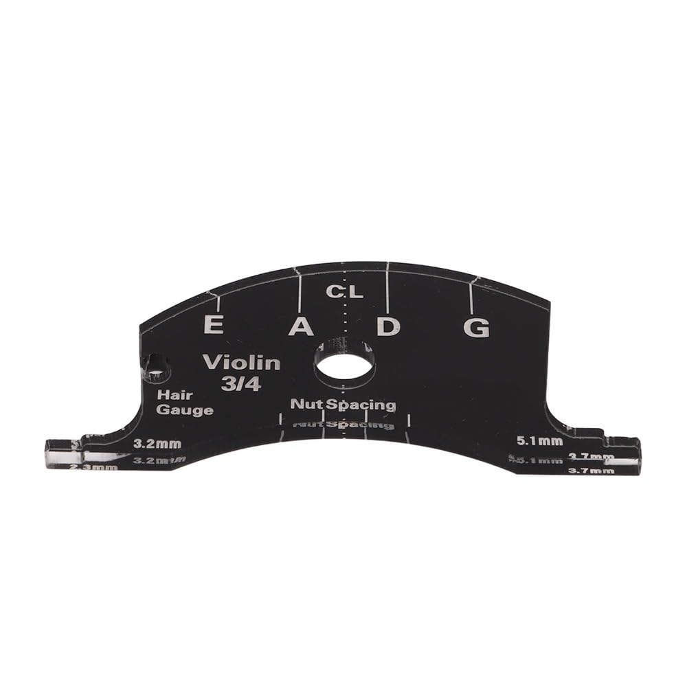 Violin Bridge Reference Tool, Acrylic Template for 4/4 3/4 | String Height Measurement, Pillow Width Check, Luthier Repair Use, 4/4 And 3/4 Violin Sizes, Portable Template