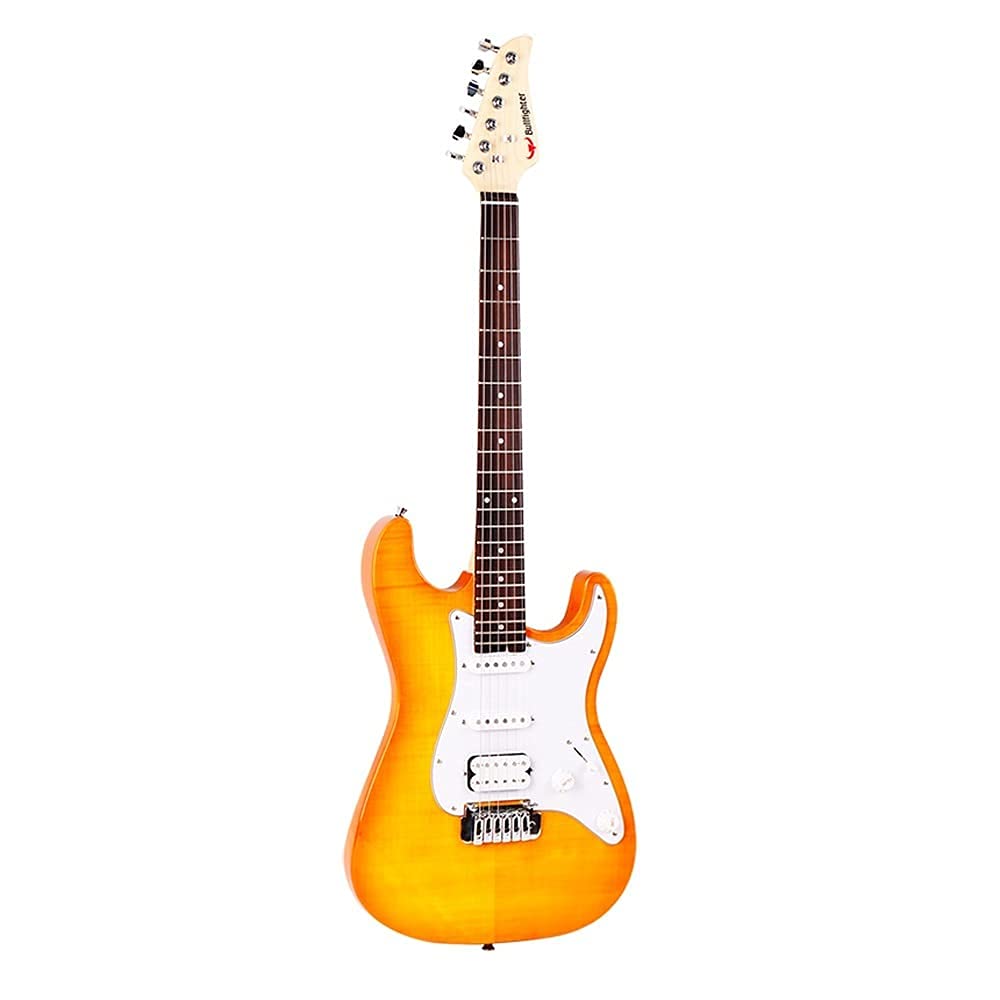 Professional Performance Rock Roll Rock Beginners Practice Electronic Guitar Set Roll Blues Heavy Metal Popular Music Electric Guitar with Big Bag Guitar Polishing Cloth Picks Orange (Orange)