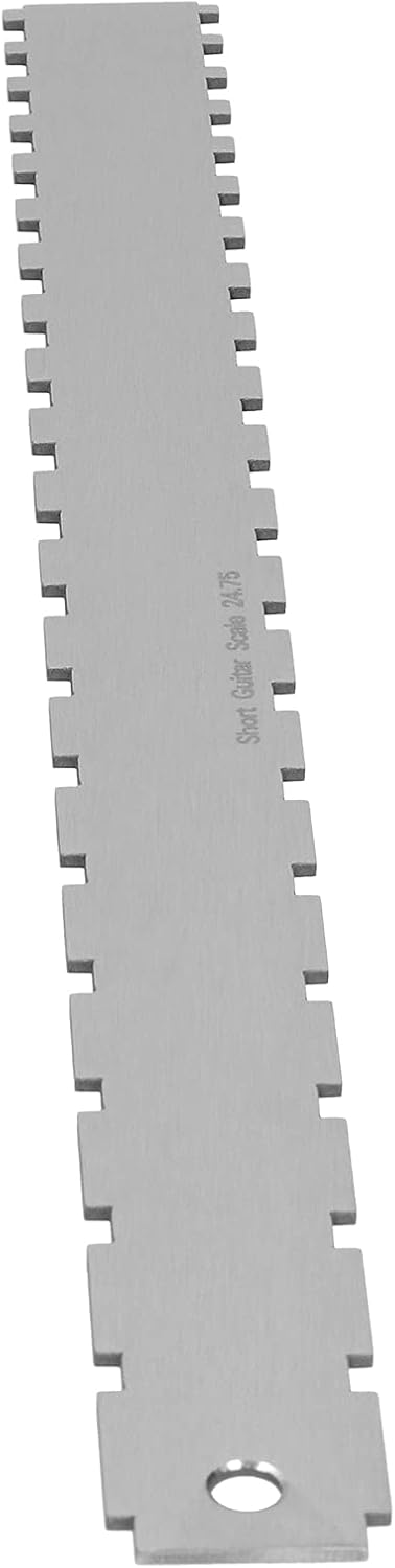 Aramox Guitar String Action Gauge, Stainless Steel Neck Ruler for Accurate String Height Measurement for Electric and Acoustic Guitars