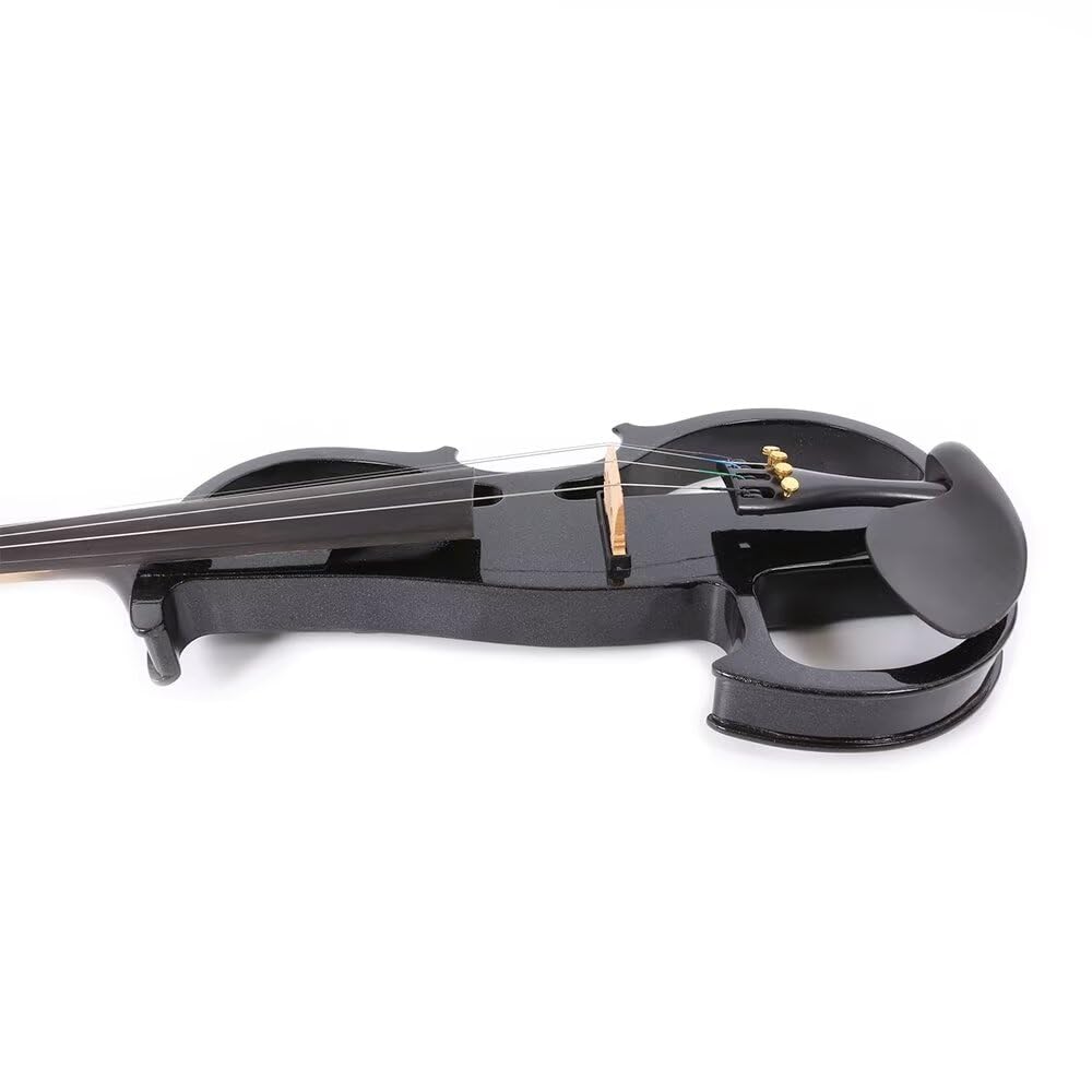 Vetimobato 16 Inch Silent Electric Viola Set- Solidwood Body with Ebony Fittings Metallic Coating Full Viola Set for Beginner Practice Professional Performance and Studio Recording (Blue, 4 String)