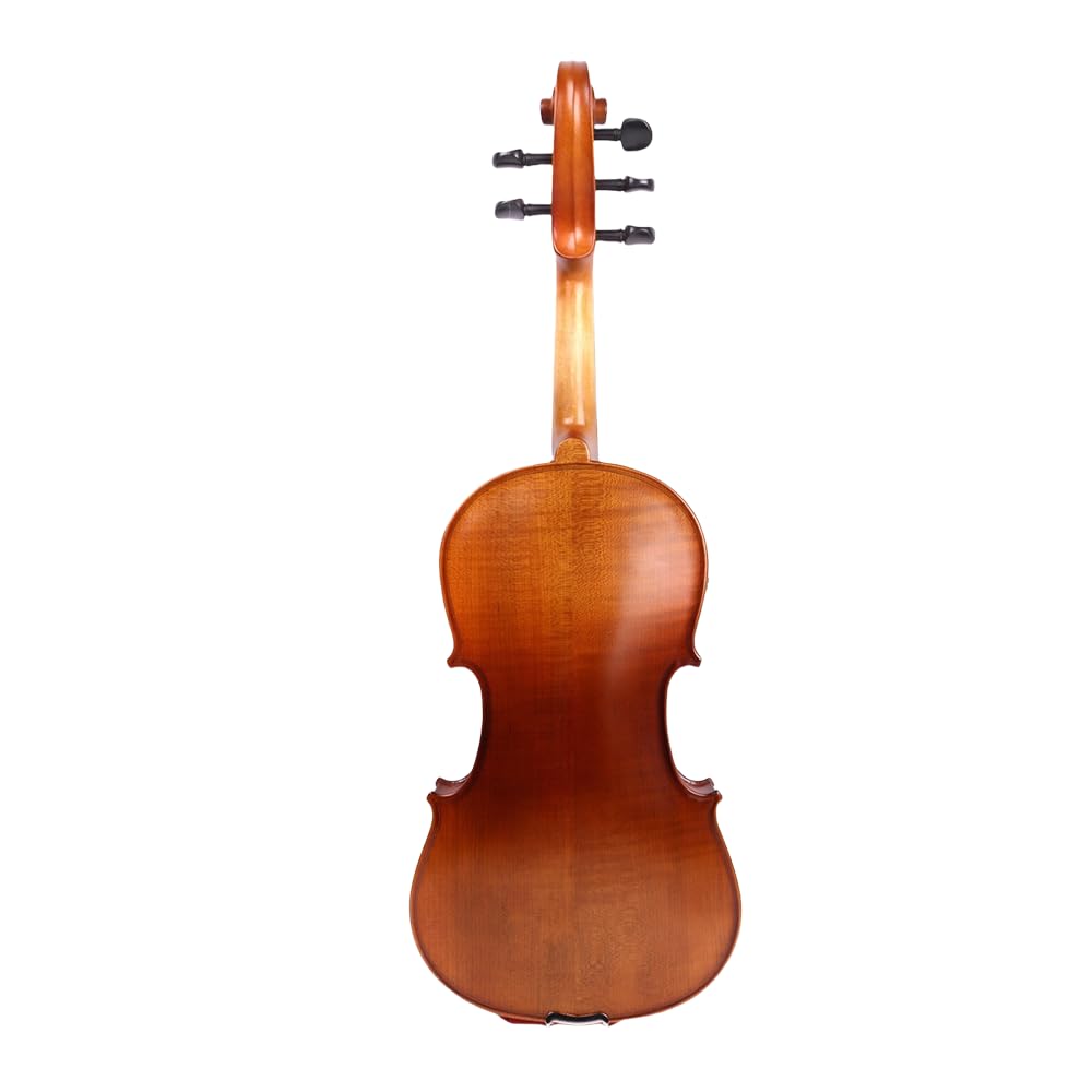 Vetimobato 16 Inch 5-String Electric Viola - FCGDA Tuning Electric Acoustic Viola for Students, Adults, Professional - Handmade Maple & Spruce Body with Ebony Fittings, Case, Bow (Black)