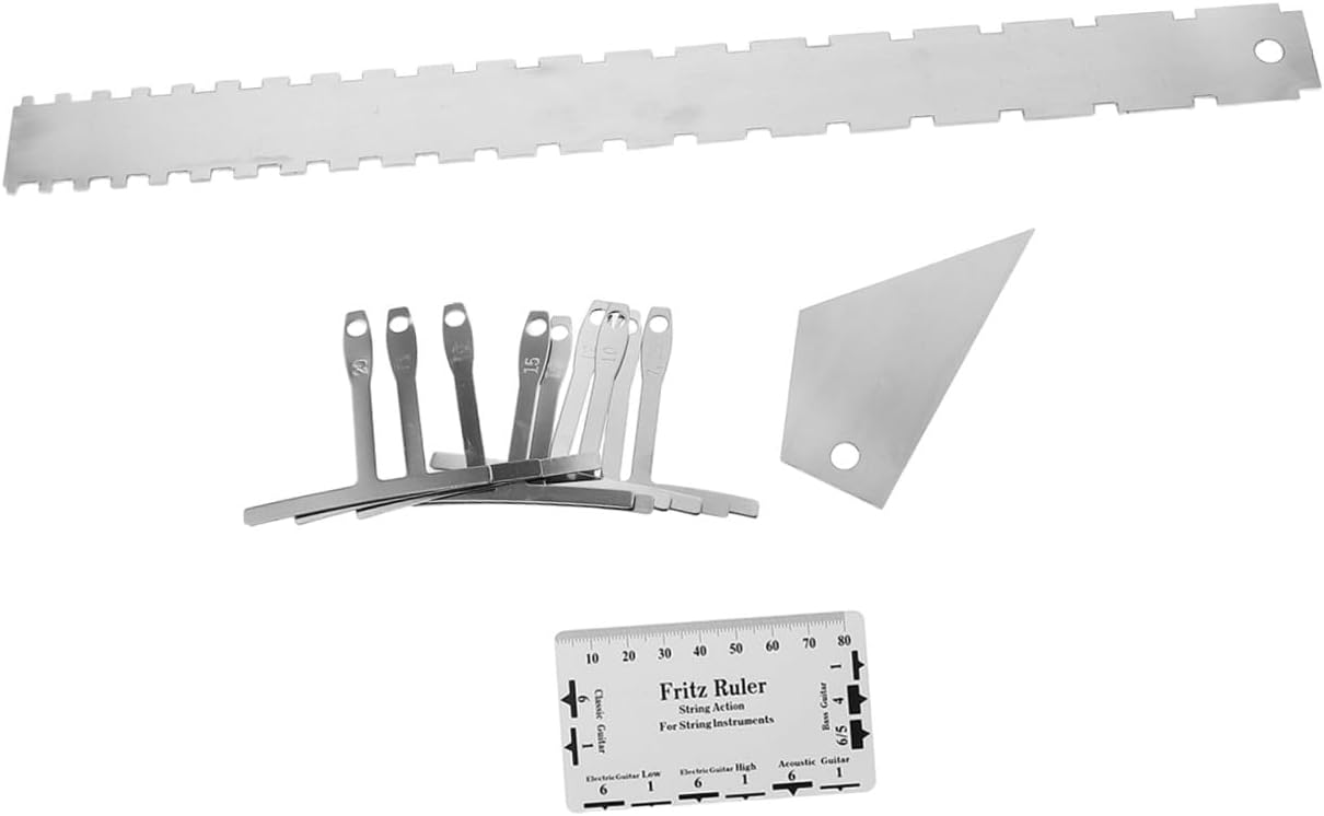 Toyvian Guitar String Height Gauge Ruler Radius Measuring Tool Luthier Fret Action Setup Ruler for Electric Guitar Repair and Maintenance