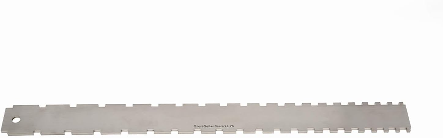 Stainless Steel Guitar Notched Straight Edge Ruler with String Action Height Gauge, 25.5 and 24.75 Inch for and Fretboard Setup