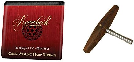 Celtic Cross Irish Strung Harp: 38 Strings Pro Quality Solid Rosewood Irish Celtic Cross Strung Harp + Caitlin Cross Strung Harp Nylon Case & Clip-on Chromatic Tuner