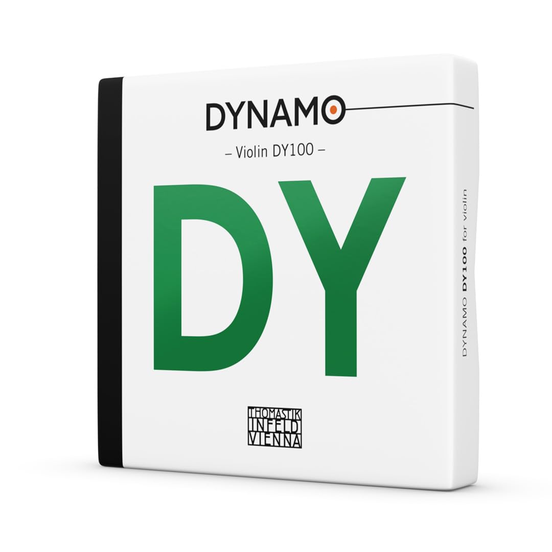 Thomastik Infeld Dynamo String Set for Violin - Synthetic Core and Carbon Steel Vibrating Violin Strings - Professional Strings - DY100 - 12.8 Inches