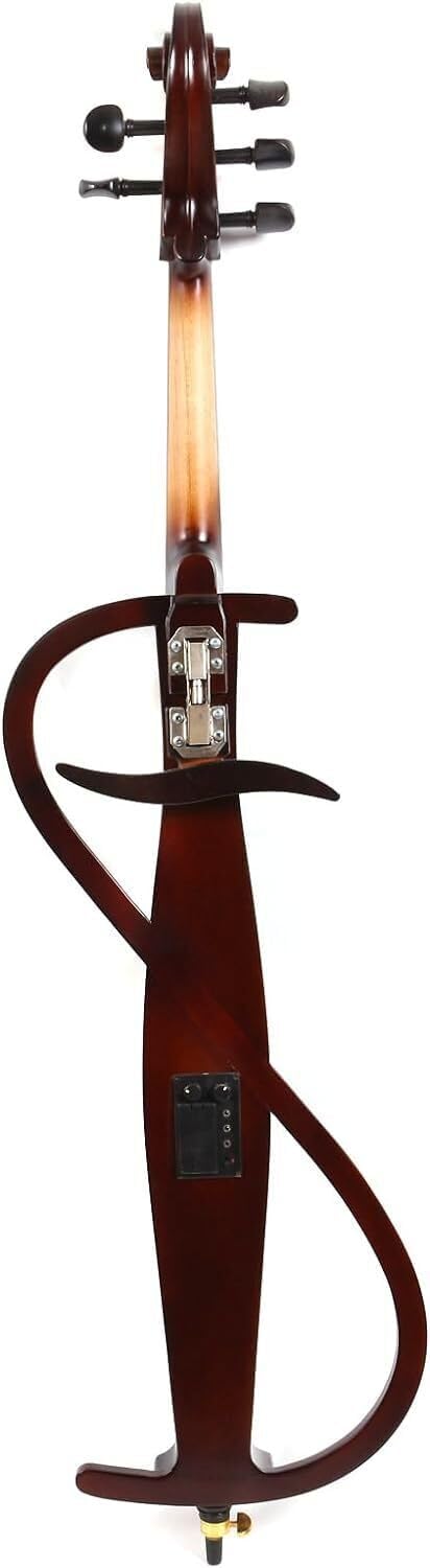Yinfente 5 string Electric Cello 4/4 Full Size Solid wood Violoncello Ebony cello Fittings cello Bag, Bow, Rosin, Aux Cable Black Cellos for beginners and professional cello-28