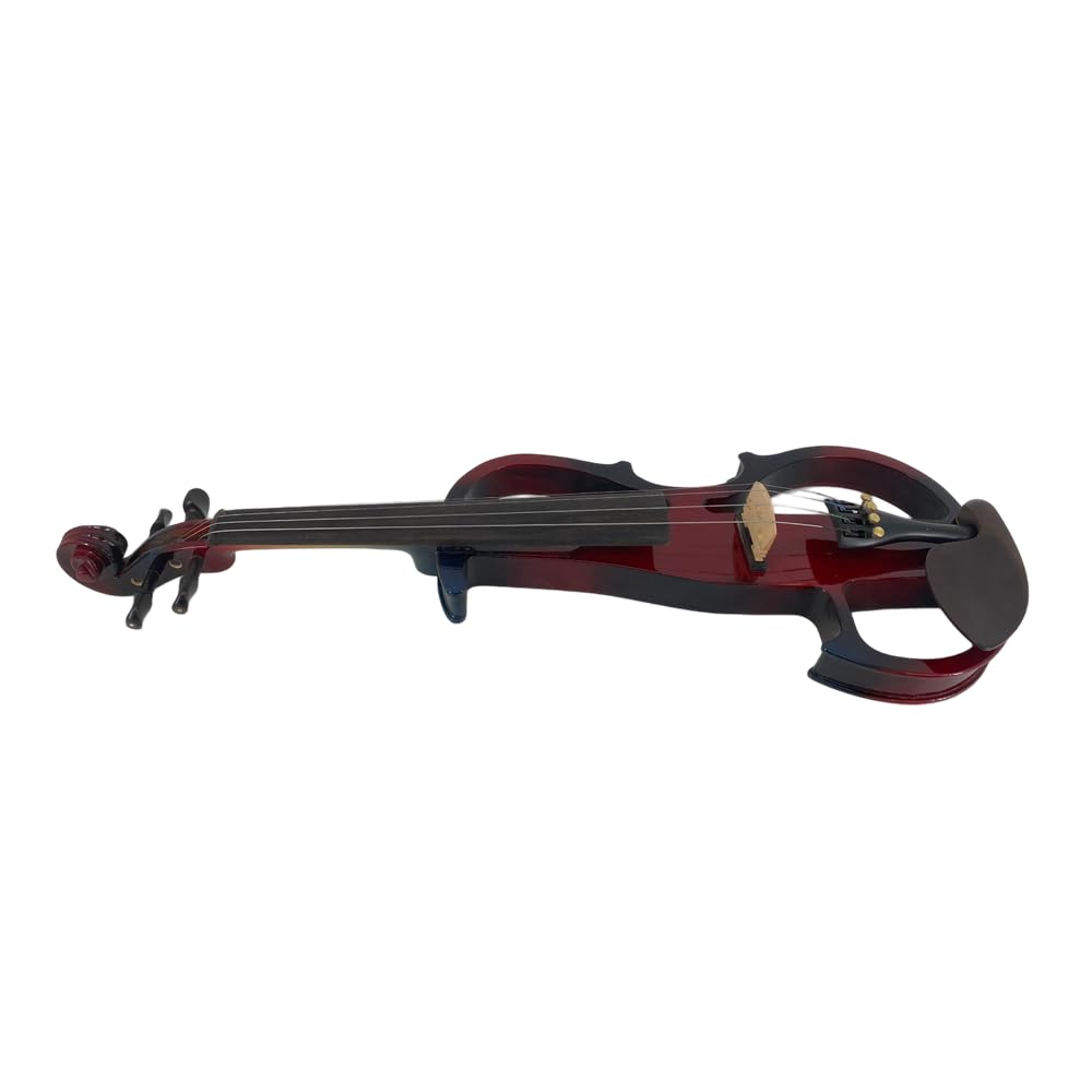 4/4 Full Size Electric Violin – Silent Electric Violin with Headphone Jack, Ebony Fittings – Includes Case, Bow, – Ideal for Practice & Performance (Black)