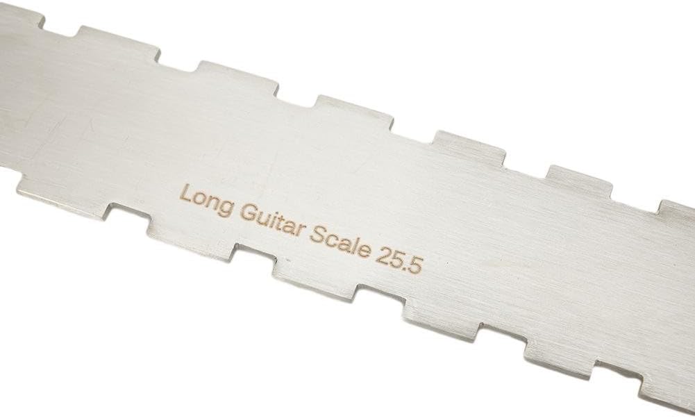 Guitar Neck Notched Straight Edge Ruler Set with for fret Level Tool and String Action Gauge for Electric Guitar Setup 42cm Stainless Steel