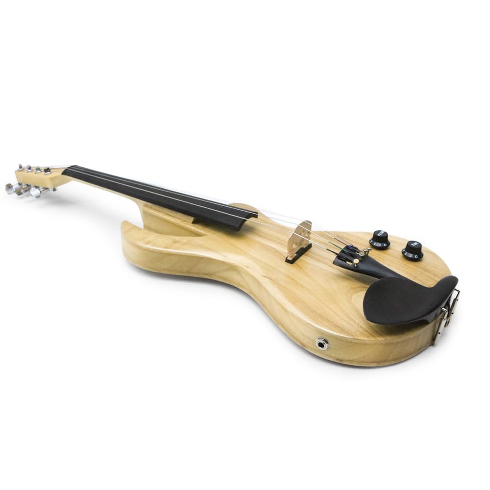 Vetimobato 16 Inch Electric Viola Set Full Size 5-String Solid Wood Practice Viola Kit with Ebony Fingerboard Include Hard Case Brazilwood Bow AUX Cable for Beginners & Adults (5 String Viola Bown)