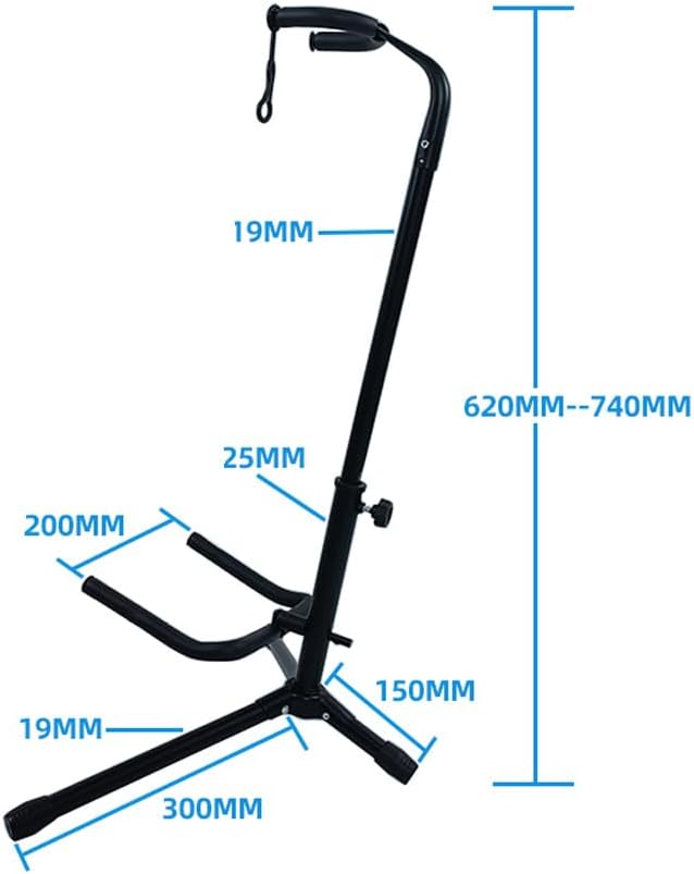 Adjustable Cello & Guitar Stand with Bow Holder - Lightweight, Foldable, Sturdy Steel Design for Acoustic/Electric Instruments