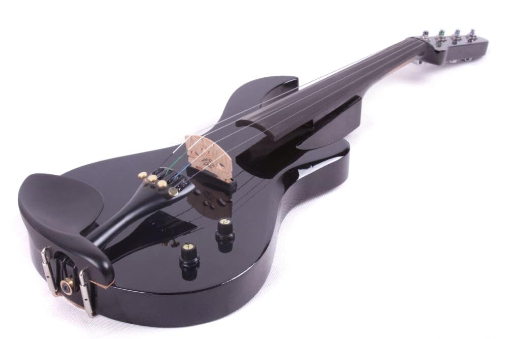 Vetimobato 16 Inch Electric Viola Set Full Size 5-String Solid Wood Practice Viola Kit with Ebony Fingerboard Include Hard Case Brazilwood Bow AUX Cable for Beginners & Adults (5 String Viola Bown)