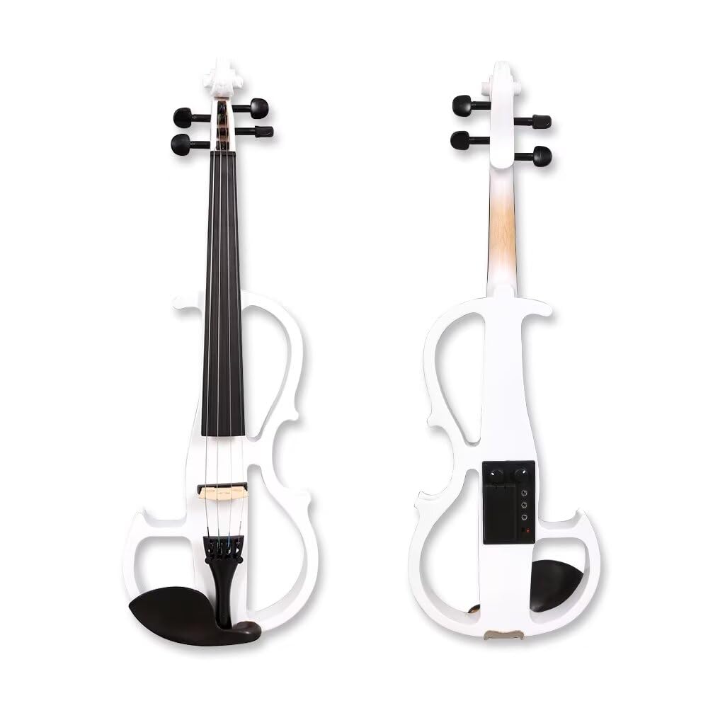 Vetimobato 16 Inch Silent Electric Viola Set- Solidwood Body with Ebony Fittings Metallic Coating Full Viola Set for Beginner Practice Professional Performance and Studio Recording (Blue, 4 String)
