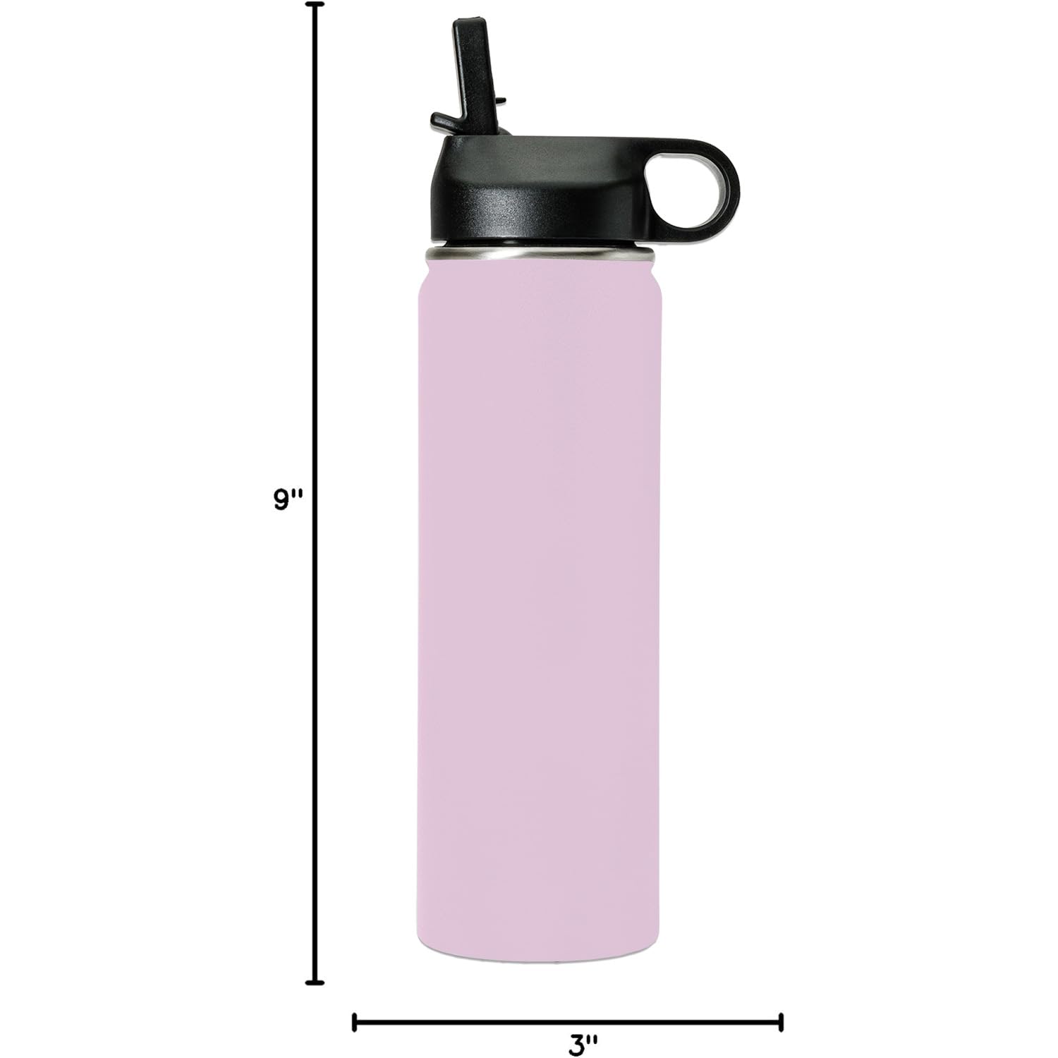 LaserGram Personalized Water Bottle, Trombone, Stainless Steel Double Wall Vacuum Insulated with Flip Top Straw, Custom Engraved Gift (32oz / 950ml Lavender)