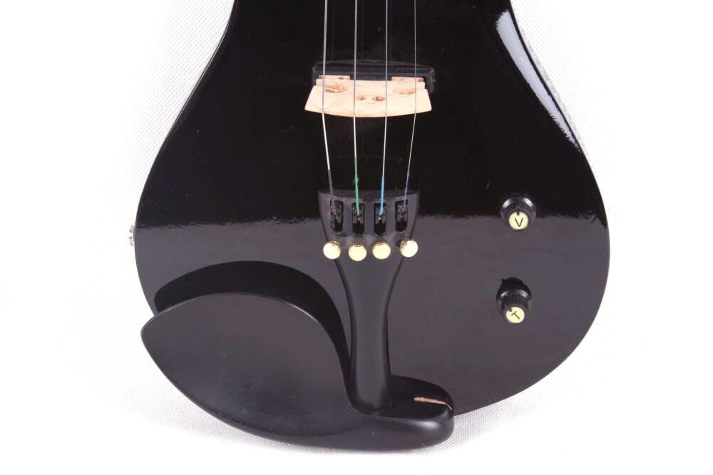Vetimobato 16 Inch Electric Viola Set Full Size 5-String Solid Wood Practice Viola Kit with Ebony Fingerboard Include Hard Case Brazilwood Bow AUX Cable for Beginners & Adults (5 String Viola Bown)