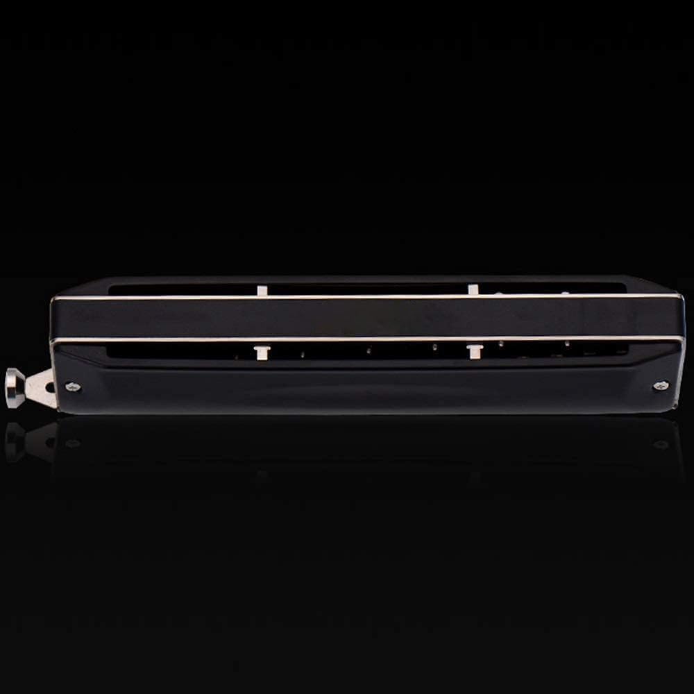 Chromatic Harmonica 16 Holes 64 Tone Mouth Organ Instrumentos Key C Professional Musical Instruments T1664 (Black Abs Comb Key C)