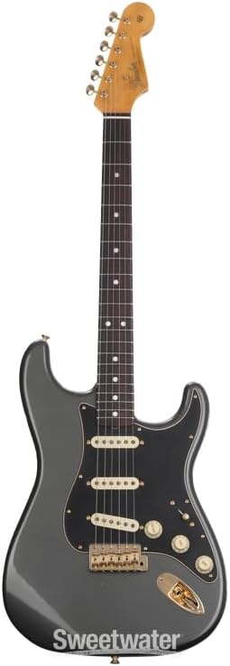 Fender Custom Shop Limited-edition '65 Dual-Mag Strat Journeyman Relic Electric Guitar - Faded Aged Charcoal Frost Metal