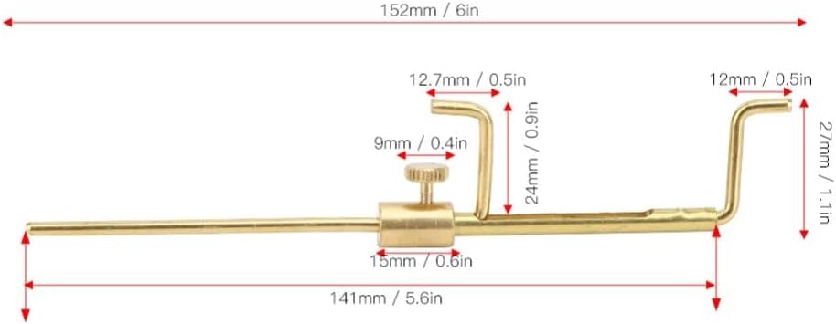 Brass Sound Post Gauge Tool for Violin & Viola – Professional Column Meter for Installation & Maintenance, Luthier Accessory (5.98 x 1.06 Inches)‌